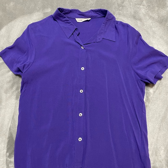 Small Purple Crop Button Up Shirt From Bluenotes - Picture 1 of 2